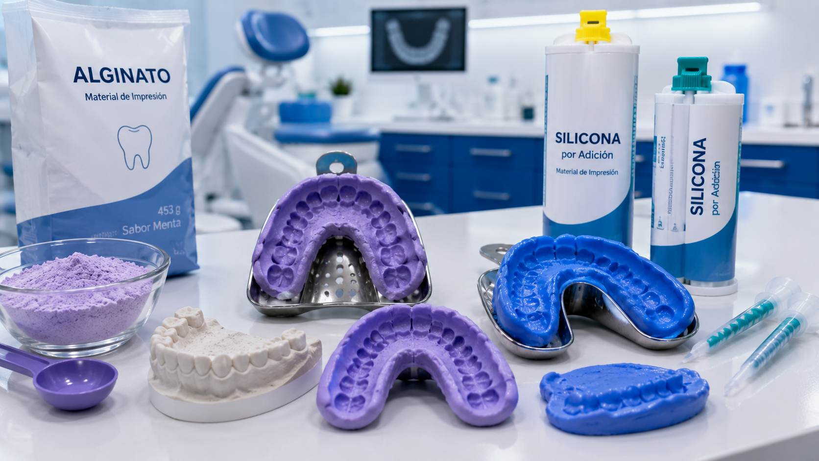 Diferencias entre siliconas y alginatos para impresiones dentales